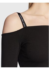 Calvin Klein Jeans Bluzka J20J220294 Czarny Cropped Fit. Kolor: czarny. Materiał: syntetyk #5