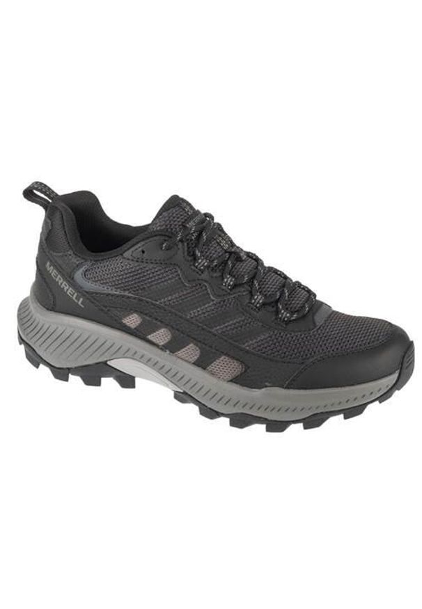Buty trekkingowe męskie Merrell Speed Strike 2. Zapięcie: sznurówki. Kolor: czarny. Materiał: guma, syntetyk, tkanina, materiał. Szerokość cholewki: normalna. Sport: turystyka piesza