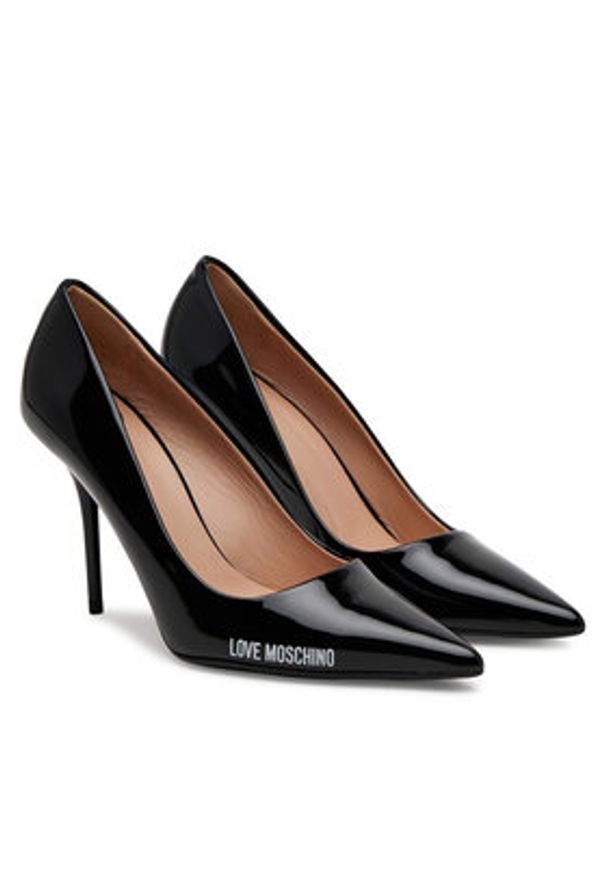 Love Moschino - LOVE MOSCHINO Szpilki JA10089G1MIH0000 Czarny. Kolor: czarny. Materiał: skóra. Obcas: na szpilce
