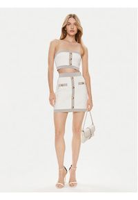 Elisabetta Franchi Bluzka TK-15B-42E2-004477 Biały Slim Fit. Kolor: biały. Materiał: syntetyk, wiskoza #3