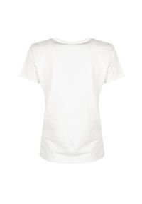 John Richmond T-shirt | HWP25045TS | Kobieta | Biały. Okazja: na co dzień. Typ kołnierza: dekolt w serek. Kolor: biały. Materiał: bawełna, elastan. Wzór: nadruk. Styl: casual, elegancki #3