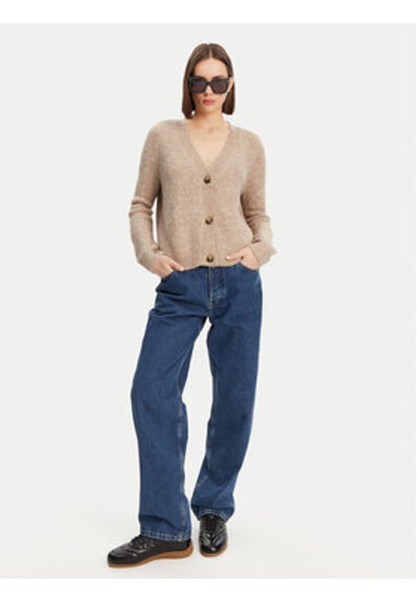 only - ONLY Kardigan Zoey 15332549 Beżowy Regular Fit. Kolor: beżowy. Materiał: syntetyk