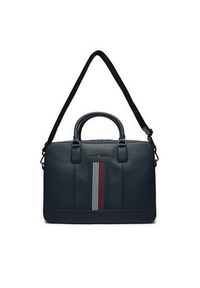 TOMMY HILFIGER - Tommy Hilfiger Torba na laptopa Coated Canvas Computer Bag AM0AM12492 Granatowy. Kolor: niebieski. Materiał: skóra