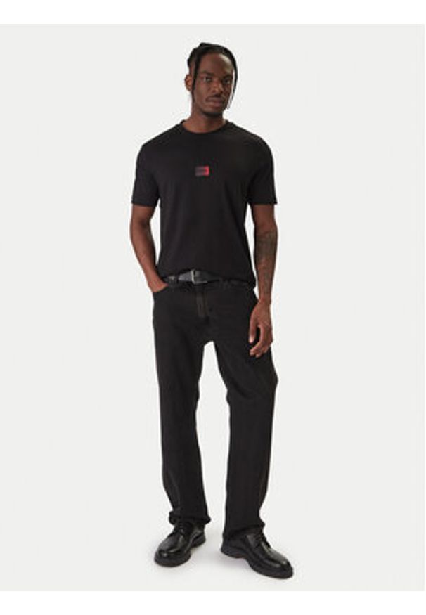 Hugo - HUGO T-Shirt Danotie 50553124 Czarny Regular Fit. Kolor: czarny. Materiał: bawełna