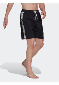 Adidas - adidas Szorty kąpielowe 3-Stripes CLX HT4358 Czarny Regular Fit. Kolor: czarny. Materiał: syntetyk