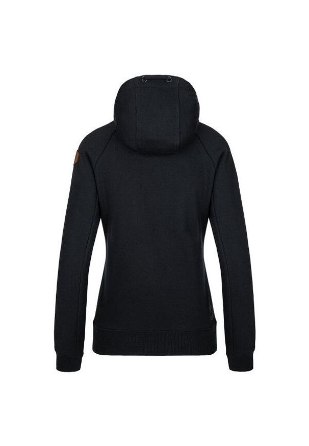 Bluza bawełna damska Kilpi Sohey. Typ kołnierza: kaptur. Kolor: czarny. Materiał: bawełna