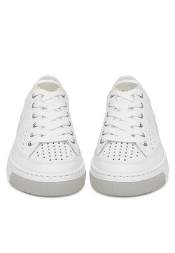 Rieker Sneakersy L8849-80 Biały. Kolor: biały. Materiał: skóra