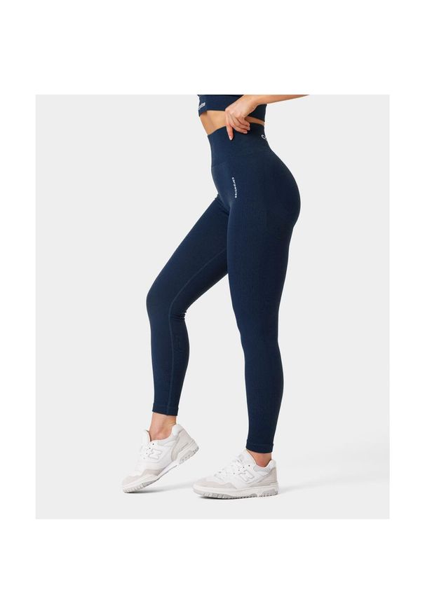 Legginsy bezszwowe Carpatree Allure granatowe. Kolor: niebieski. Materiał: poliamid, materiał, elastan. Sport: fitness
