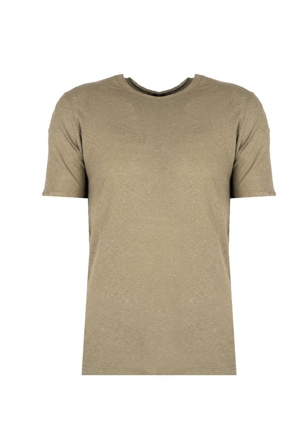Xagon Man T-Shirt "Lino" | P2308 2JX 2405 | Mężczyzna | Wojskowa Zieleń, Zielony. Okazja: na co dzień. Kolor: zielony. Materiał: bawełna, len. Styl: militarny