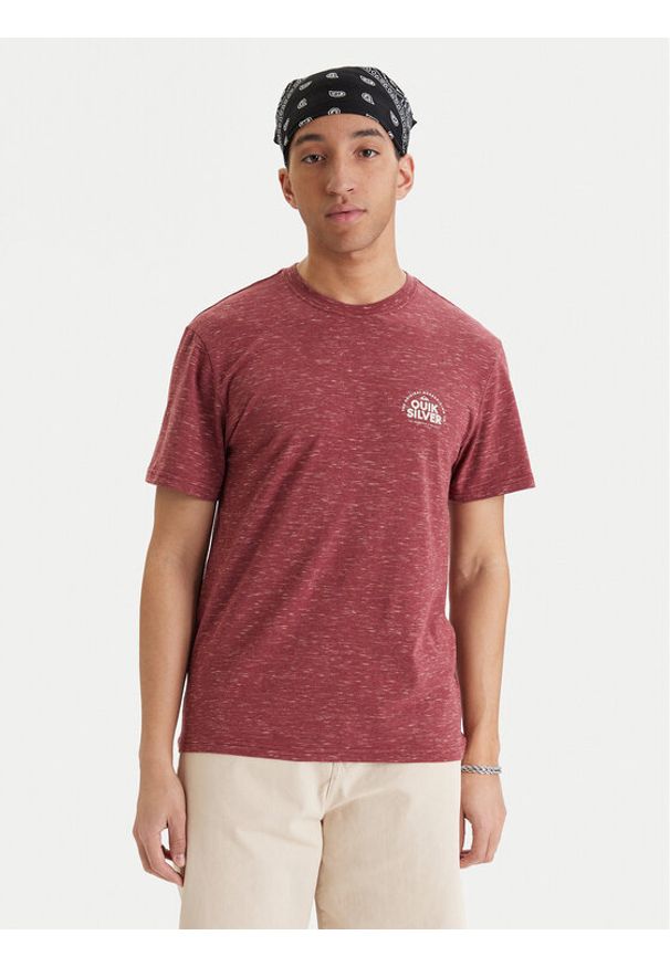 Quiksilver T-Shirt EQYKT04416 Bordowy Regular Fit. Kolor: czerwony. Materiał: bawełna