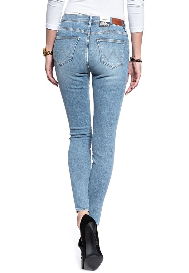Wrangler - WRANGLER HIGH SKINNY BLUE POWDER W27HFS15L 112128076. Stan: podwyższony