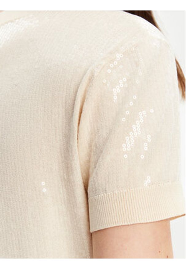 Guess Sweter W5YR21 Z3E70 Écru Regular Fit. Kolor: kremowy. Materiał: wiskoza