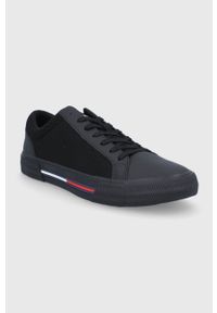 Tommy Jeans Tenisówki męskie kolor czarny. Nosek buta: okrągły. Zapięcie: sznurówki. Kolor: czarny. Materiał: poliester #2