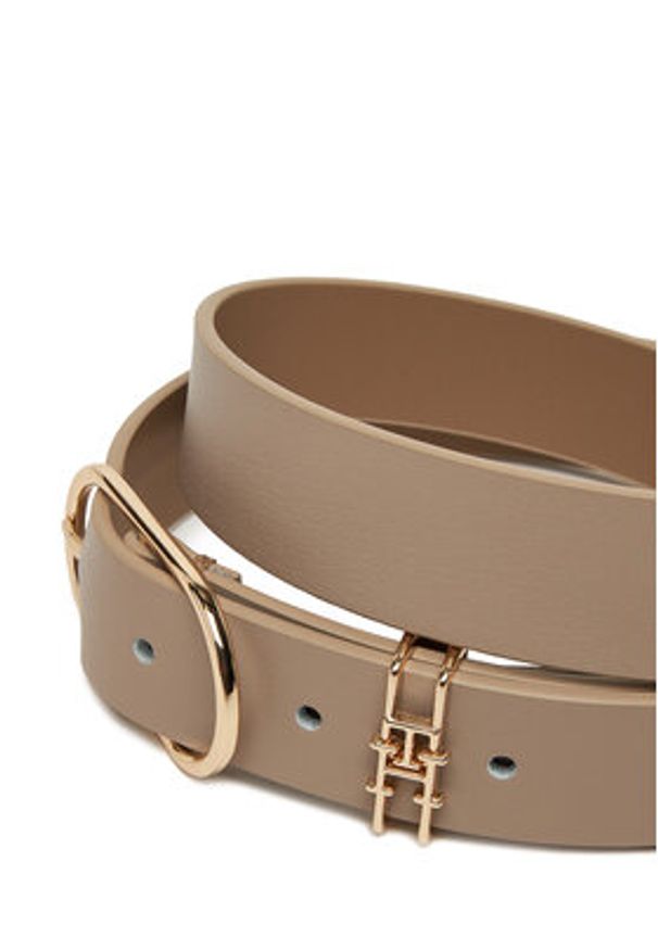 TOMMY HILFIGER - Tommy Hilfiger Pasek Damski Feminine 2.5 AW0AW17494 Écru. Materiał: skóra