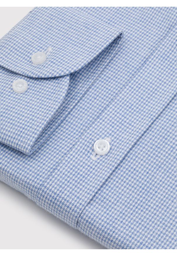 Pako Lorente - PAKO LORENTE - Niebieska koszula w pepitkę. Kolor: niebieski. Materiał: bawełna. Długość rękawa: długi rękaw. Długość: długie