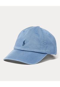 Ralph Lauren - RALPH LAUREN - Niebieska czapka z logo. Kolor: niebieski. Materiał: bawełna. Wzór: napisy, haft. Sezon: lato #2