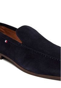 TOMMY HILFIGER - Tommy Hilfiger Półbuty Hilfiger Flexible Suede Loafer FM0FM05496 Granatowy. Kolor: niebieski. Materiał: zamsz, skóra #4