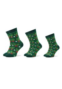 Zestaw 3 par wysokich skarpet unisex Rainbow Socks. Kolor: zielony