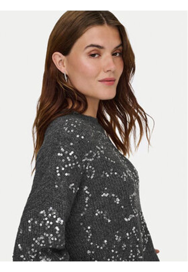 only - ONLY Sweter Alta 15353230 Szary Regular Fit. Kolor: szary. Materiał: syntetyk