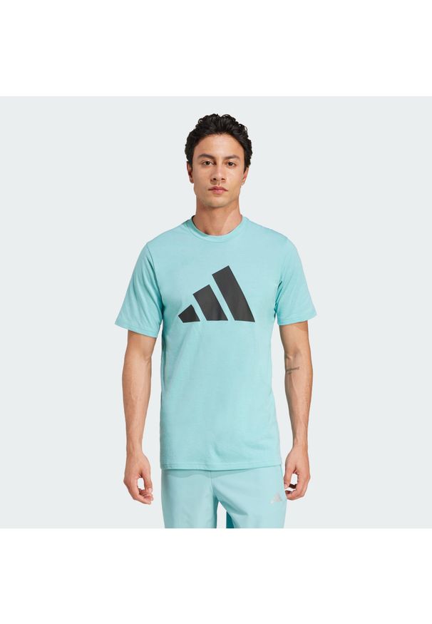 Adidas - Train Essentials Feelready Logo Training Tee. Kolor: zielony, czarny, wielokolorowy. Materiał: materiał