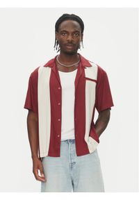 Element Koszula Bowling ELYWT00170 Bordowy Regular Fit. Kolor: czerwony. Materiał: wiskoza