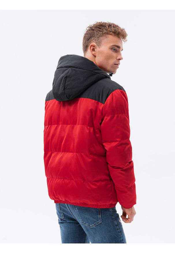 Czerwona kurtka Ombre Clothing na zimę