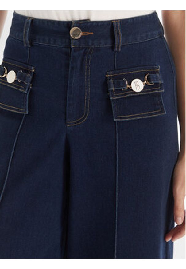 Fracomina Jeansy FS25WV3004W78201 Granatowy Wide Leg. Kolor: niebieski