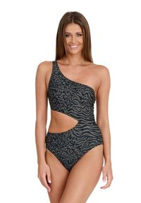 Karl Lagerfeld - KARL LAGERFELD Oliwkowy damski jednoczęściowy strój kąpielowy Karl Dna One, Rozmiar L. Kolor: zielony #3