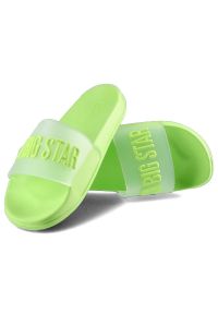 Big-Star - Zielone Klapki Big Star Damskie Wygodne Obuwie. Okazja: na spacer, do pracy, na plażę. Kolor: zielony. Sezon: lato. Styl: wakacyjny #9