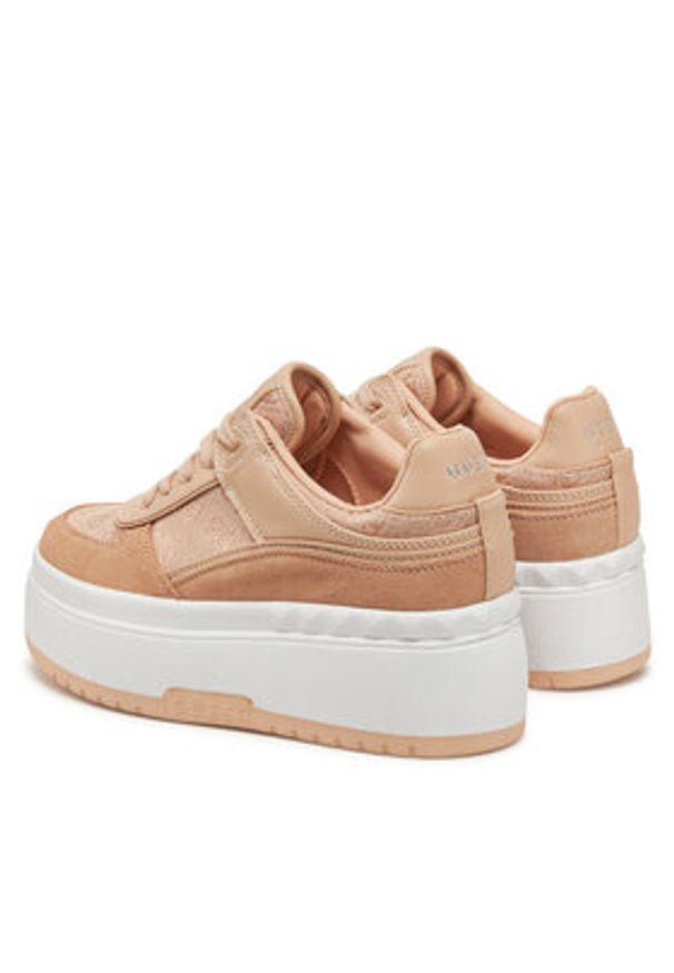 Guess Sneakersy FLPR2D FAL12 Beżowy. Kolor: beżowy. Materiał: skóra