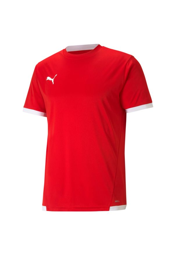 Puma - Koszulka piłkarska męska PUMA teamLIGA Jersey. Kolor: biały, wielokolorowy, czerwony. Materiał: jersey. Sport: piłka nożna