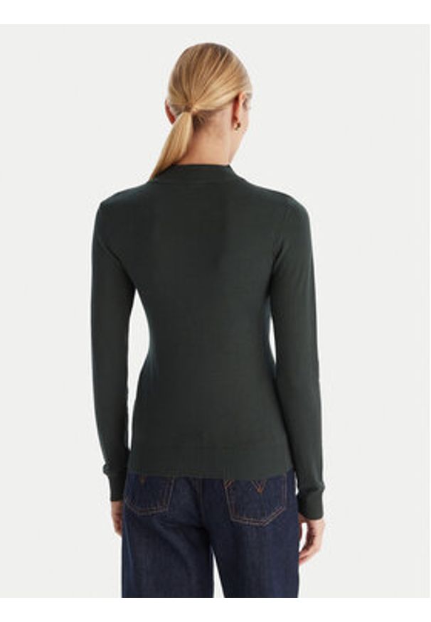 ACCESS FASHION Golf 54-8074 Zielony Slim Fit. Typ kołnierza: golf. Kolor: zielony. Materiał: wiskoza