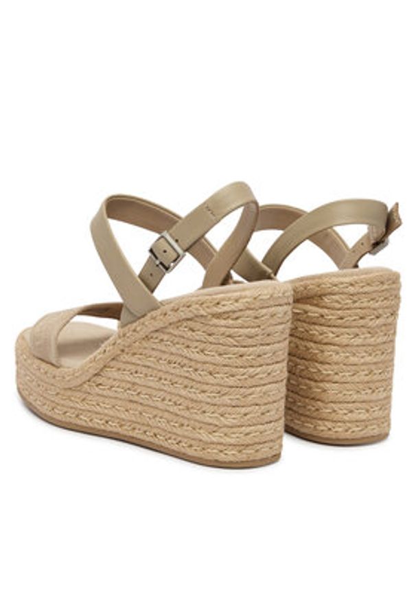 Calvin Klein Espadryle Wedge Espad 70 Webbing Lth HW0HW02901 Beżowy. Kolor: beżowy. Materiał: skóra