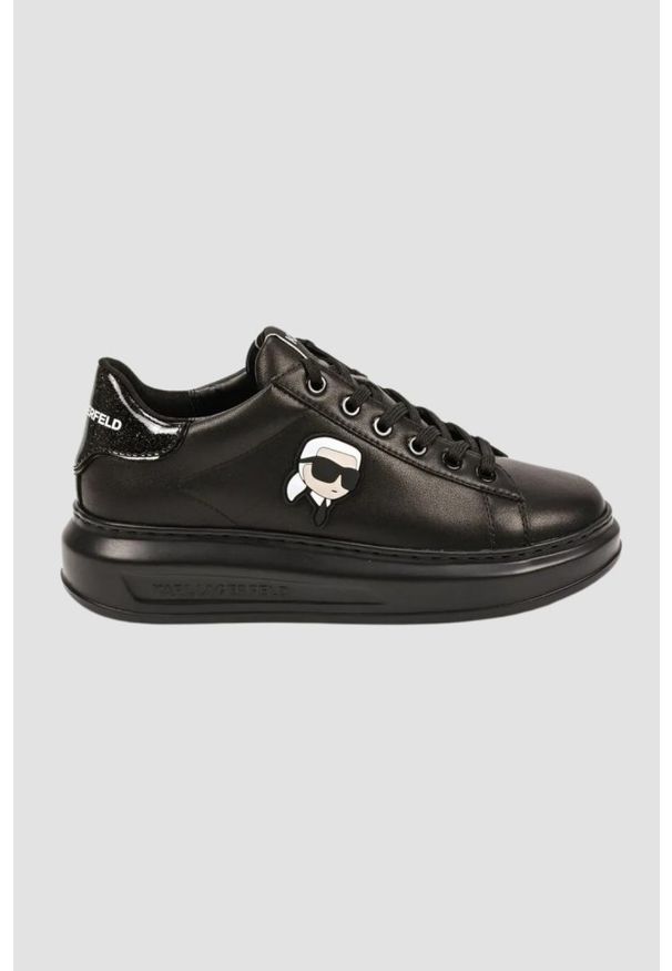 Karl Lagerfeld - KARL LAGERFELD Czarne sneakersy KAPRI Karl NFT Lo Lace. Kolor: czarny