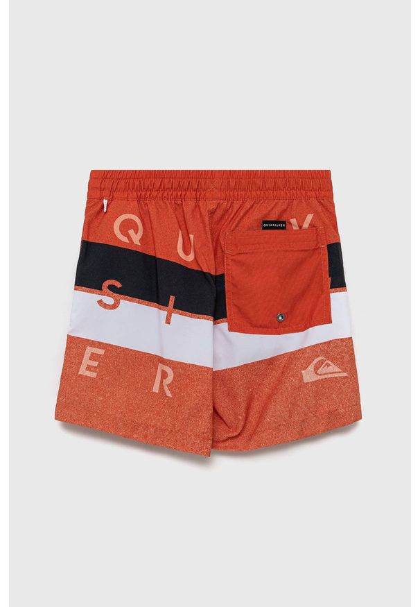 Quiksilver Szorty kąpielowe dziecięce kolor pomarańczowy. Kolor: pomarańczowy. Materiał: tkanina