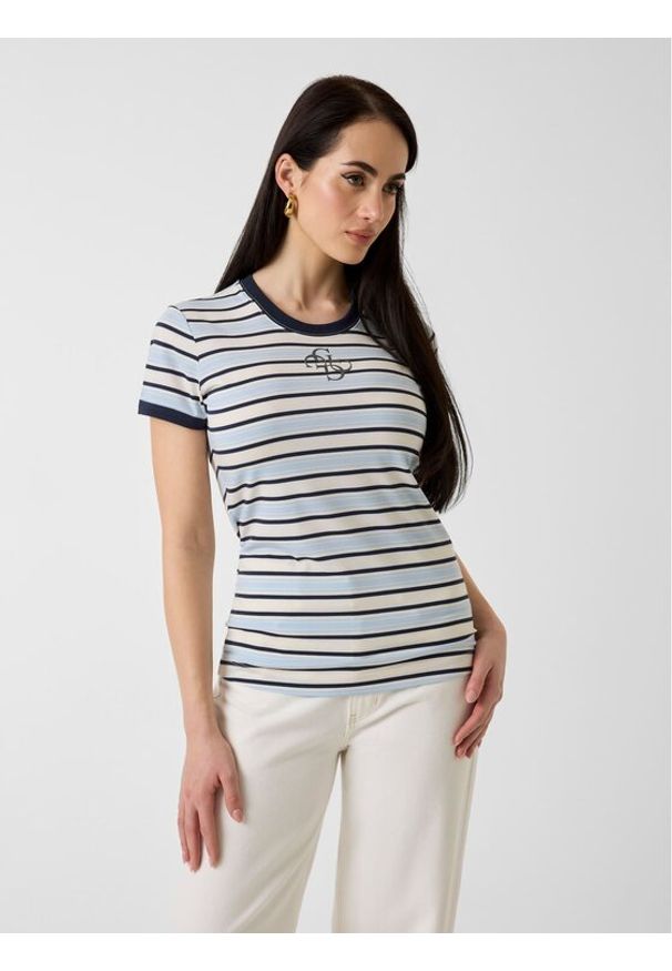 Guess T-Shirt W6GI18 K3040 Niebieski Classic Fit. Kolor: niebieski. Materiał: syntetyk