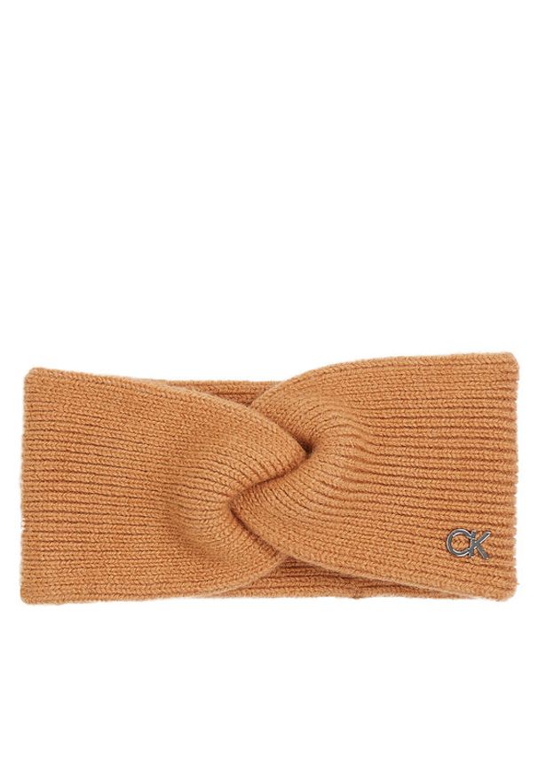 Calvin Klein Opaska materiałowa K60K612591 Brązowy. Kolor: brązowy. Materiał: wełna
