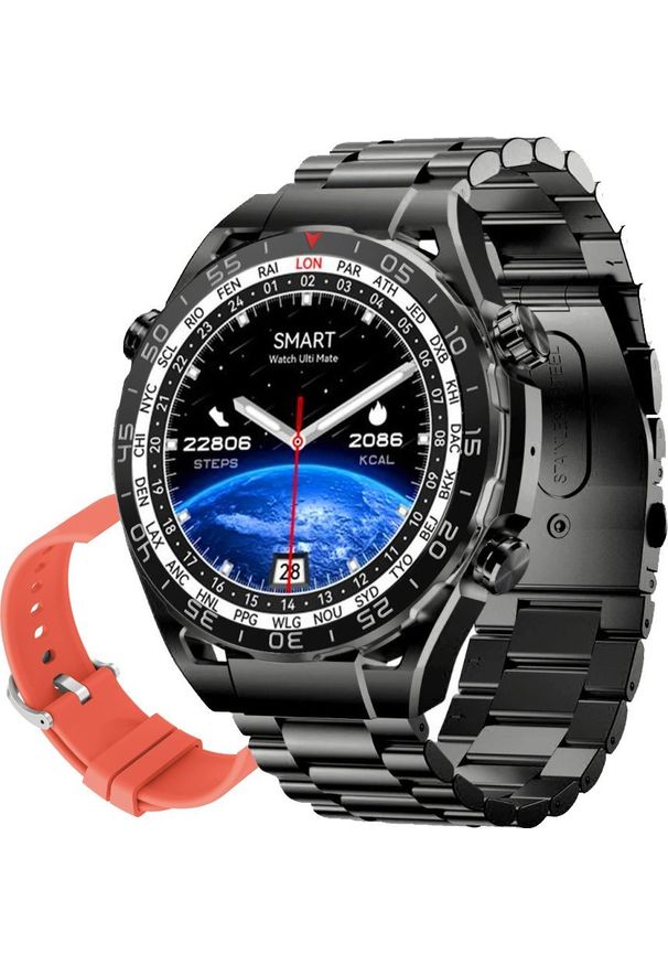 Smartwatch Gravity Zegarek męski SMARTWATCH GRAVITY GT13-6 BK/BK/RD. Rodzaj zegarka: smartwatch