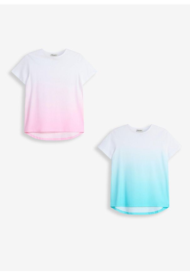 bonprix - T-shirt z bawełny organicznej (2 szt.). Kolor: różowy. Materiał: bawełna. Długość rękawa: krótki rękaw. Długość: krótkie. Sezon: lato