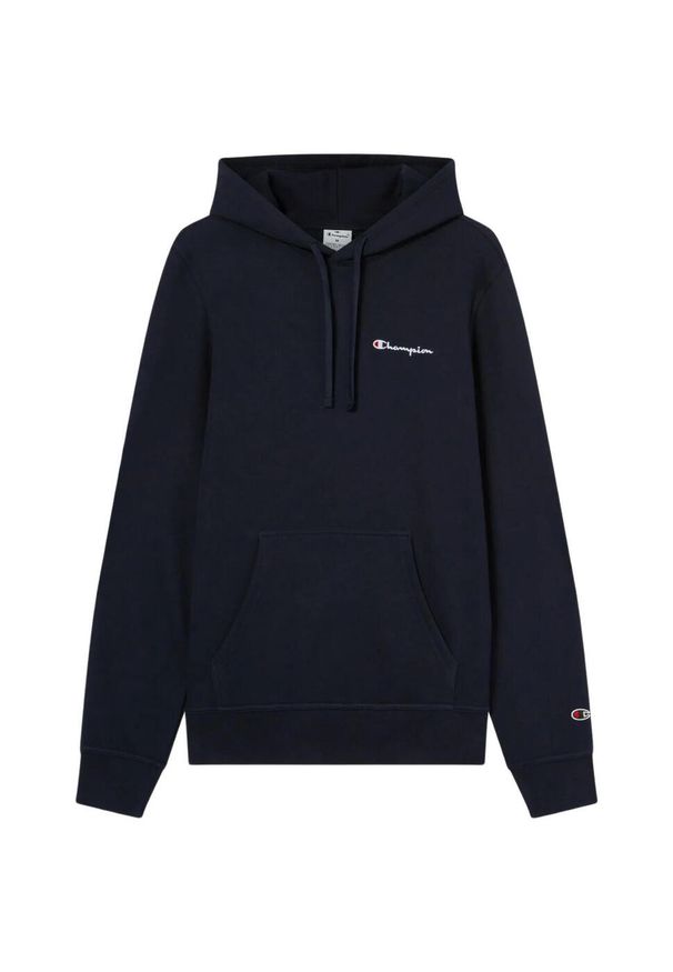 Bluza męska Champion Hooded Sweatshirt 220729. Kolor: niebieski. Wzór: aplikacja