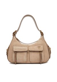 Pinko - PINKO Torebka Cargo Bag Classic PE 25 PLTT 102794 A29N Beżowy. Kolor: beżowy. Materiał: skórzane, zamszowe