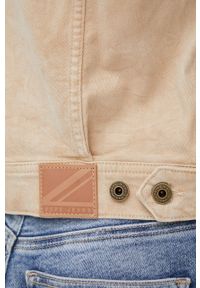 Pepe Jeans kurtka jeansowa Ridge Earth damska kolor beżowy przejściowa. Kolor: beżowy. Materiał: tkanina, bawełna. Wzór: gładki #4