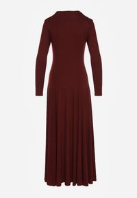 Renee - Bordowa Rozkloszowana Sukienka z Bawełny Tusmala. Okazja: na co dzień. Kolor: czerwony. Materiał: bawełna. Typ sukienki: proste. Styl: casual, elegancki #8