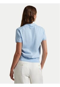 Polo Ralph Lauren Kardigan 211965764001 Błękitny Slim Fit. Typ kołnierza: polo. Kolor: niebieski. Materiał: bawełna