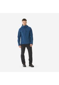 FORCLAZ - Kurtka Softshell męska trekkingowa 500 WindWarm. Kolor: czarny, niebieski, wielokolorowy. Materiał: softshell
