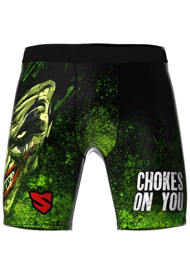 SMMASH - Spodenki do Vale Tudo męskie Smmash Pro The Choker. Kolor: wielokolorowy, zielony, czarny