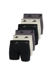 Adidas - Bokserki Active Flex Cotton 6 pak. Kolor: szary. Materiał: bawełna, elastan