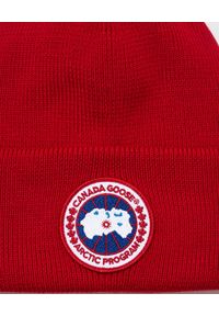 CANADA GOOSE - Czerwona czapka beanie. Kolor: czerwony. Materiał: wełna. Sezon: zima #2