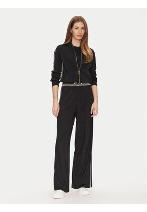 Elisabetta Franchi Kardigan MK-33S-51E2-V420 Czarny Regular Fit. Kolor: czarny. Materiał: wiskoza