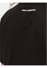 Karl Lagerfeld - KARL LAGERFELD T-Shirt A1W17074 Czarny Regular Fit. Typ kołnierza: dekolt w karo. Kolor: czarny. Materiał: bawełna #3